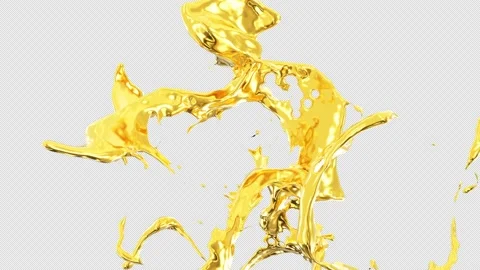 3d rendering, liquid gold splash. Video stock 201501614