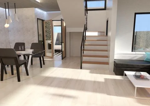 3D Rendering Living Room Interior Illustrazione stock