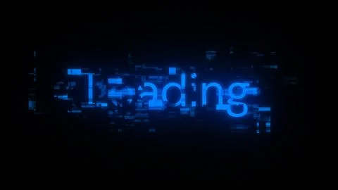 3D rendering loading text with screen effects of technological glitches Stock Illustration