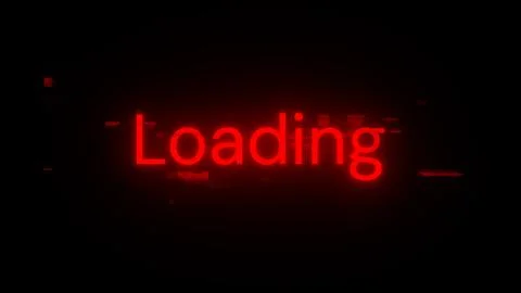 3D rendering loading text with screen effects of technological glitches Stock Illustration