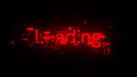 3D rendering loading text with screen effects of technological glitches Stock Illustration