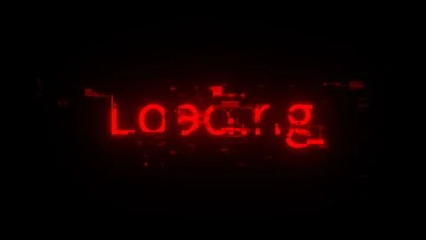 3D rendering loading text with screen effects of technological glitches Stock Illustration