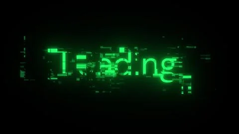 3D rendering loading text with screen effects of technological glitches Stock Illustration