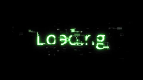 3D rendering loading text with screen effects of technological glitches Stock Illustration