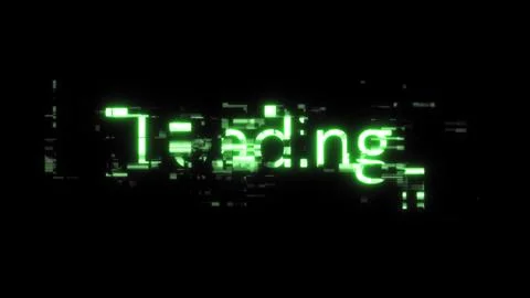 3D rendering loading text with screen effects of technological glitches 스톡 일러스트