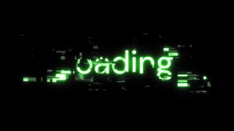 3D rendering loading text with screen effects of technological glitches Stock Illustration