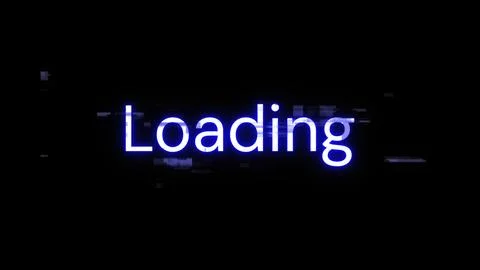 3D rendering loading text with screen effects of technological glitches Stock Illustration