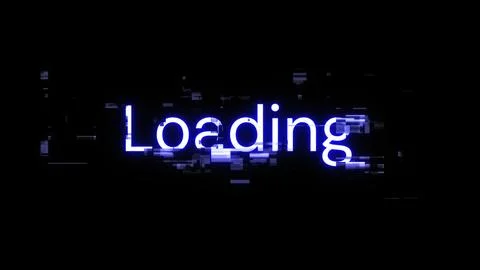3D rendering loading text with screen effects of technological glitches Stock Illustration
