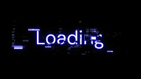 3D rendering loading text with screen effects of technological glitches Stock Illustration