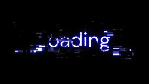 3D rendering loading text with screen effects of technological glitches Stock Illustration