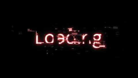 3D rendering loading text with screen effects of technological glitches Stock Illustration