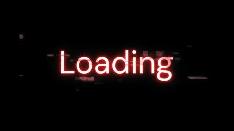 3D rendering loading text with screen effects of technological glitches Stock Illustration