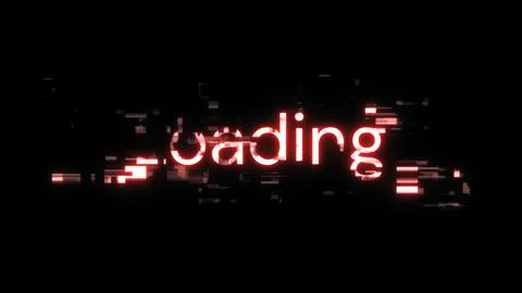 3D rendering loading text with screen effects of technological glitches 库存插图