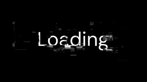 3D rendering loading text with screen effects of technological glitches Stock Illustration