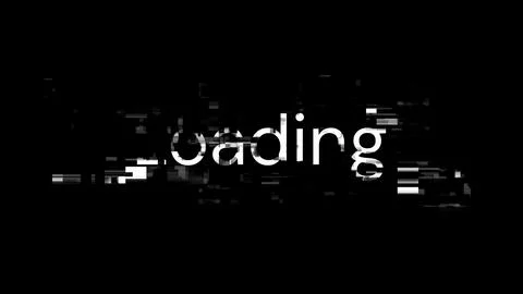 3D rendering loading text with screen effects of technological glitches Stock Illustration