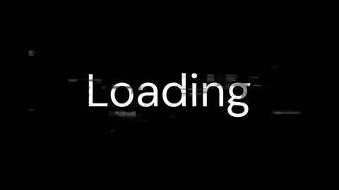 3D rendering loading text with screen effects of technological glitches Stock Illustration