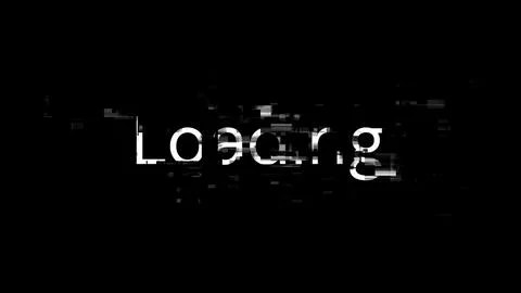 3D rendering loading text with screen effects of technological glitches Stock Illustration