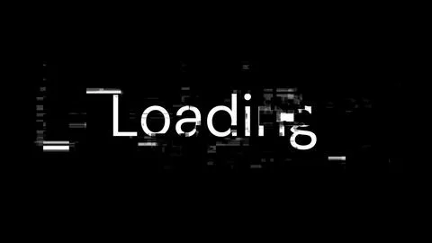 3D rendering loading text with screen effects of technological glitches Stock Illustration