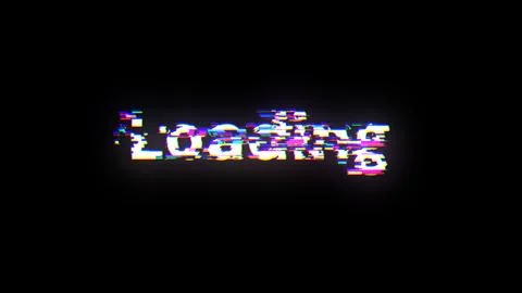 3D rendering loading text with screen effects of technological glitches Stock Illustration