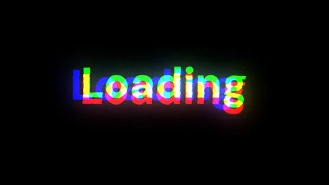 3D rendering loading text with screen effects of technological glitches Stock Illustration
