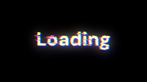 3D rendering loading text with screen effects of technological glitches Stock Illustration