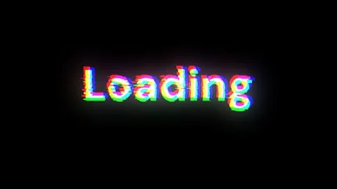 3D rendering loading text with screen effects of technological glitches Stock Illustration