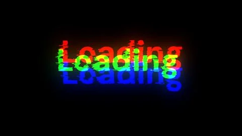 3D rendering loading text with screen effects of technological glitches Stock Illustration