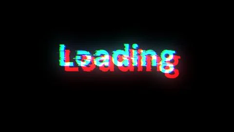 3D rendering loading text with screen effects of technological glitches Stock Illustration