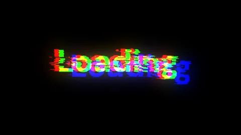 3D rendering loading text with screen effects of technological glitches Stock Illustration