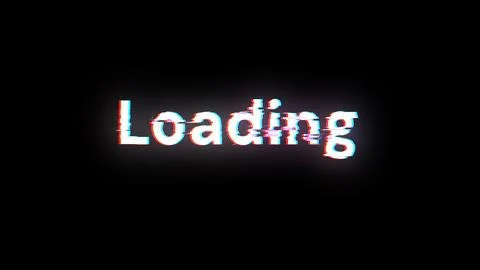 3D rendering loading text with screen effects of technological glitches Stock Illustration