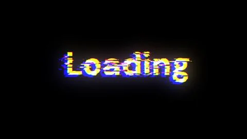 3D rendering loading text with screen effects of technological glitches Stock Illustration