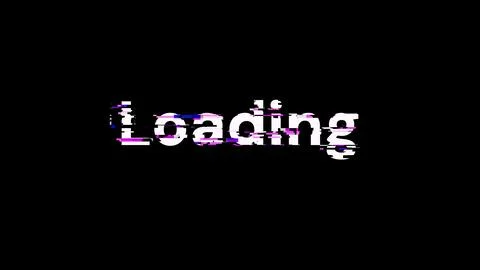 3D rendering loading text with screen effects of technological glitches イラスト素材