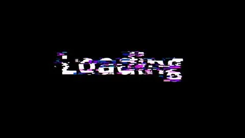 3D rendering loading text with screen effects of technological glitches Stock Illustration