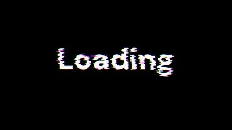 3D rendering loading text with screen effects of technological glitches Stock Illustration