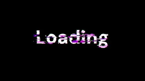 3D rendering loading text with screen effects of technological glitches Stock Illustration