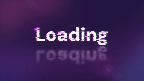 3D rendering loading text with screen effects of technological glitches Stock Illustration
