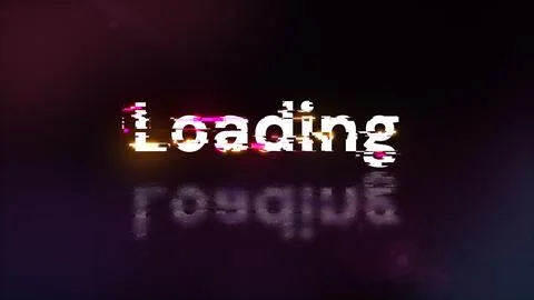 3D rendering loading text with screen effects of technological glitches Stock Illustration