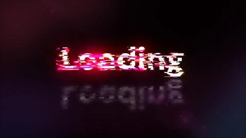 3D rendering loading text with screen effects of technological glitches Stock Illustration