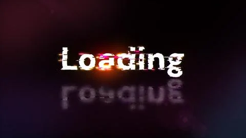 3D rendering loading text with screen effects of technological glitches Stock Illustration