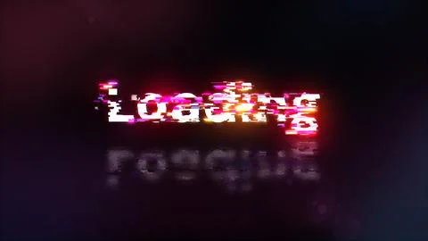 3D rendering loading text with screen effects of technological glitches Stock Illustration