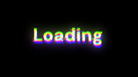 3D rendering loading text with screen effects of technological glitches Stock Illustration