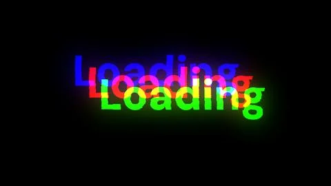 3D rendering loading text with screen effects of technological glitches Stock Illustration
