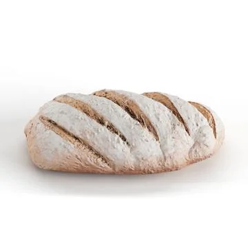 3D rendering of a loaf of bread on a white background Foto stock