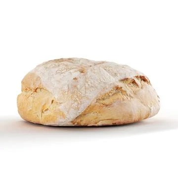 3D rendering of a loaf of bread on a white background Foto stock