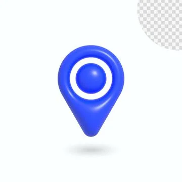 3D Rendering location pin icon Stock Illustration