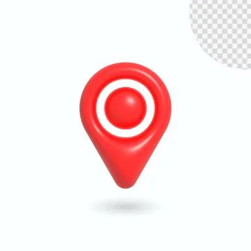 3D rendering location pin icon Stock Illustration