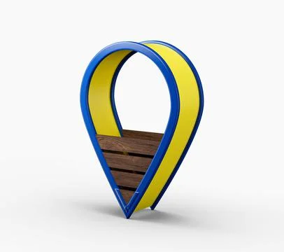 3D rendering of location pin pointer of map on white background Stock Illustration