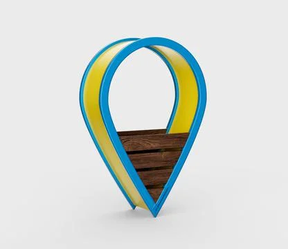 3D rendering of a location pin pointer of a map isolated on a white background Stock Illustration