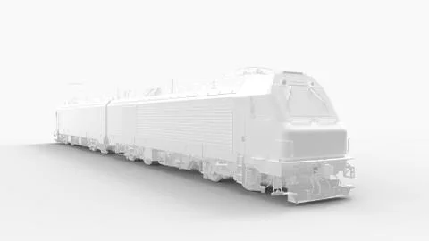 3d rendering of a locomotive train isolated in a white studio background Stock Illustration