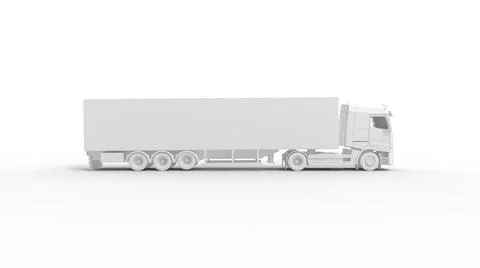 3D rendering of a logistics truck isolated on empty background white space. Stock Illustration